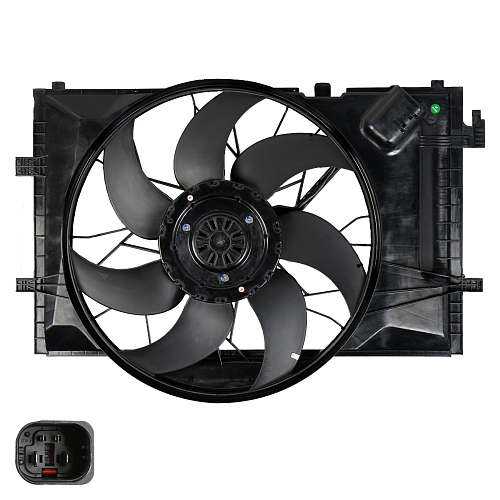 Электровентилятор охлаждения для автомобилей Mercedes-Benz C (W203) (00-) (с кожухом)