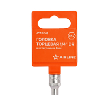 Головка торцевая 1/4"DR шестигранная 4мм, L=25мм пласт.подвес