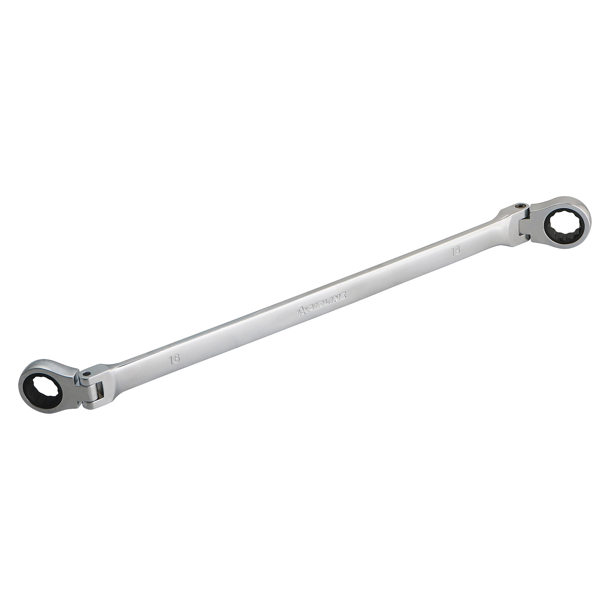 Ключ накидной трещоточный шарнирный 16х18мм PRO, пласт.подвес