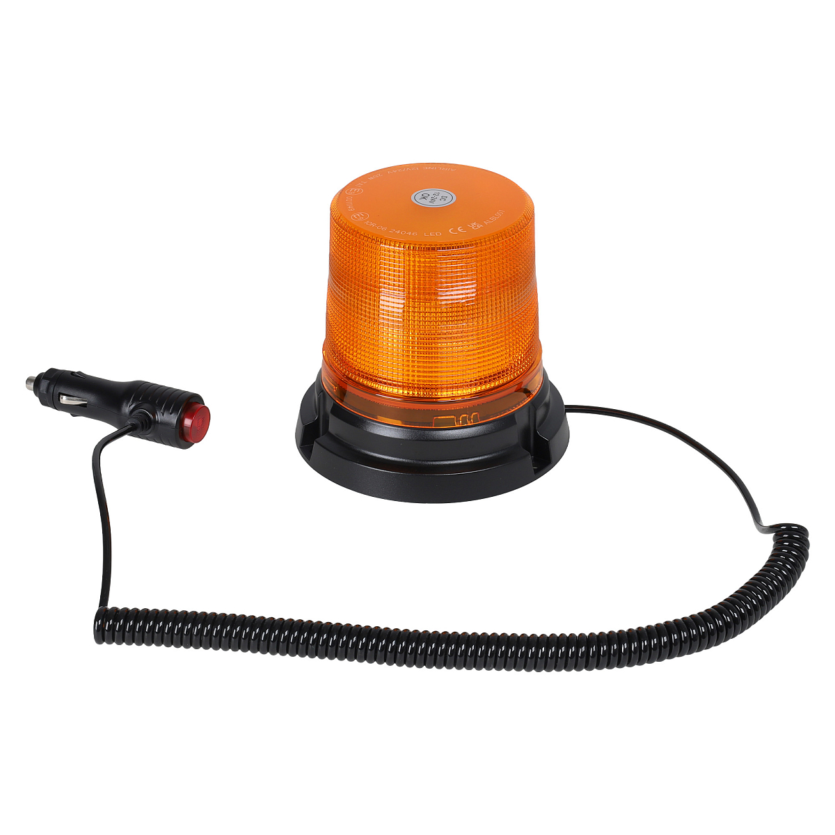 Маяк проблесковый светодиодный PRO, 24Вт, 24LED, 12/24В, 7 режимов, магнитное/болтовое крепление, штекер прикуривателя, D-130мм, H-122мм