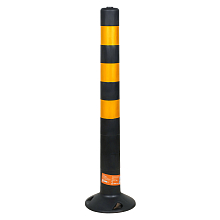 Столбик парковочный 750мм(ССУ) 3 световозвр.полосы, болт.креп., пластик, черный