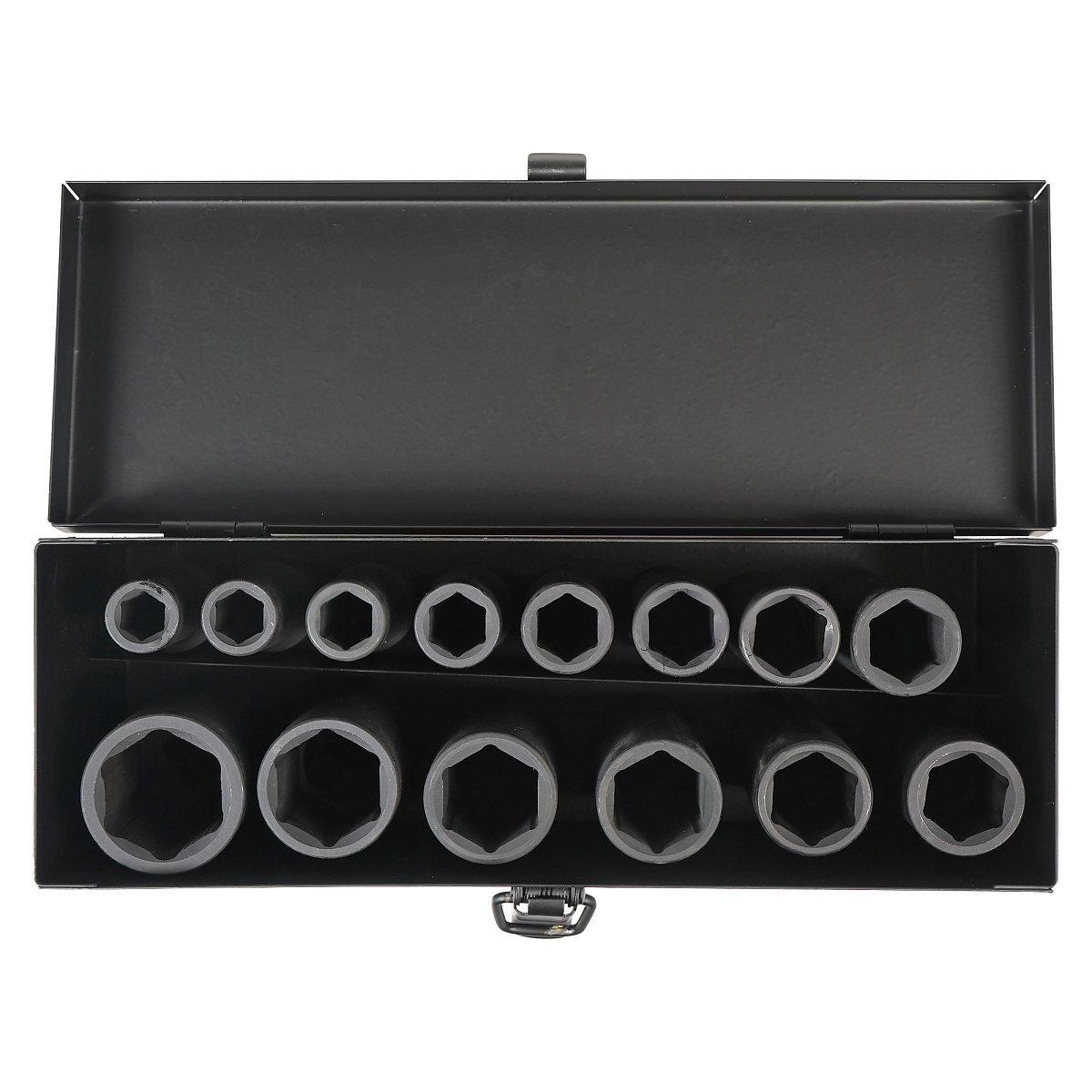 Набор головок ударных 1/2"DR L=78мм, 14пр. (10-27мм) металл.кейс.