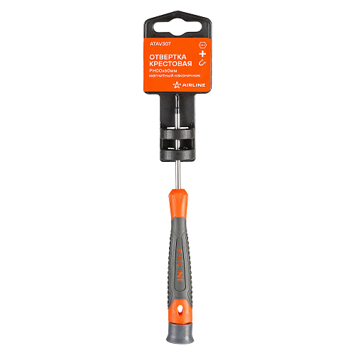 Отвертка крестовая PH00x60мм, магнитный наконечник, пласт.подвес