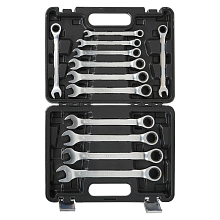 Набор ключей комбинированных трещоточных PRO 12пр. (8-19мм) пласт.кейс