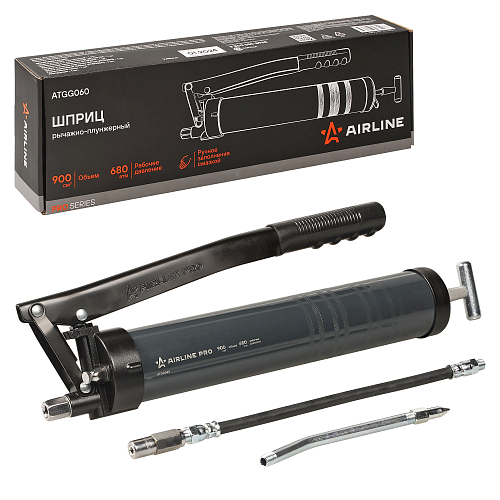 Шприц рычажно-плунжерный 900см3 PRO, клапан уд. воздуха