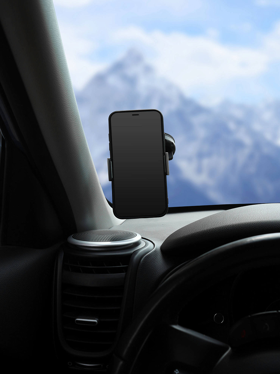 Держатель для телефона/навигатора автомобильный присоска на лобовое стекло прищепка