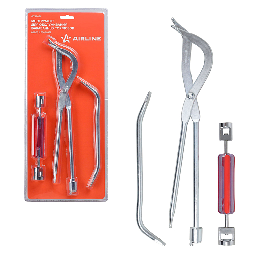 Инструмент для обслуживания барабанных тормозов, набор 3пр. (щипцы, инстр. для пружин, лопатка регулировочная)