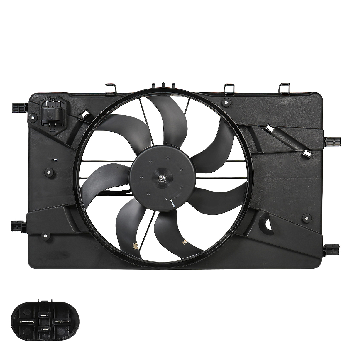 Электровентилятор охлаждения для автомобилей Opel Astra J (10-)/Chevrolet Cruze (09-) (с кожухом и резистором)