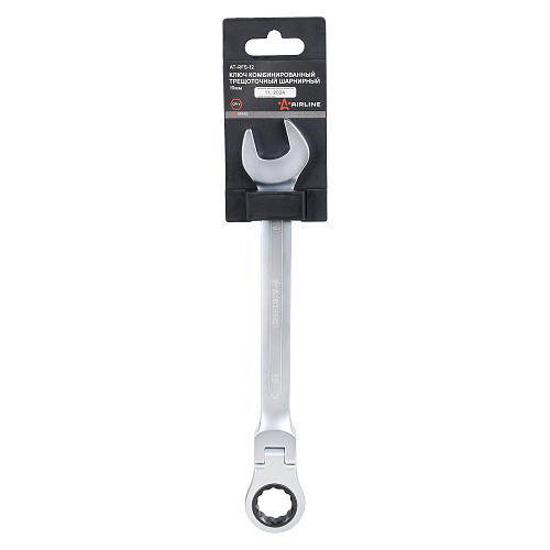 Ключ комбинированный трещоточный шарнирный 19мм PRO, пласт.подвес