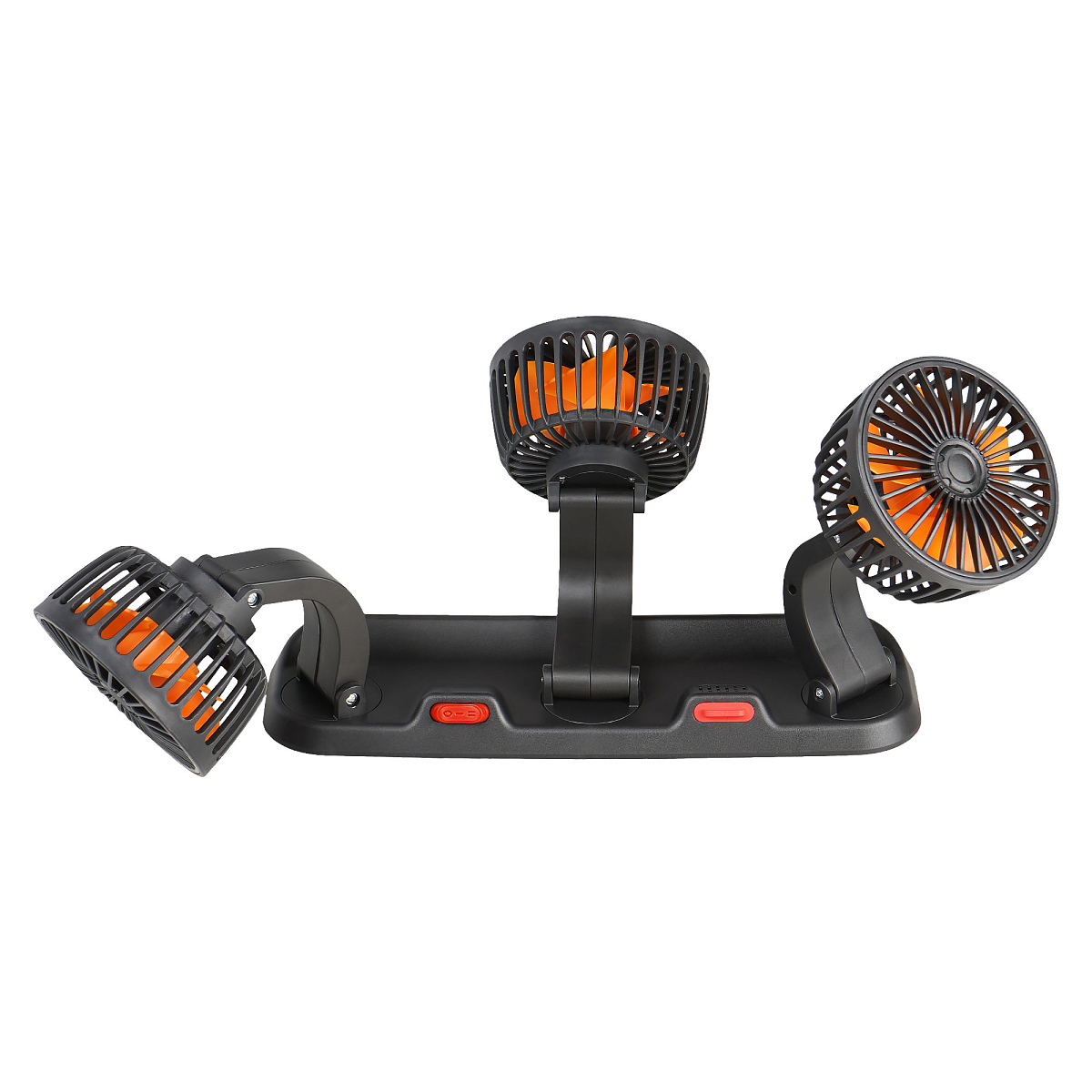 Вентилятор в салон тройной поворотный 360, 3x10.5см, 12В, общая регулировка, скотч