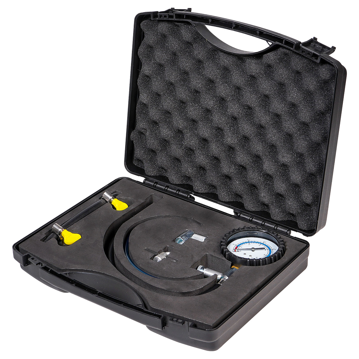 Тестер давления масла и топлива универсальный PRO, набор 9 пр., пласт. кейс