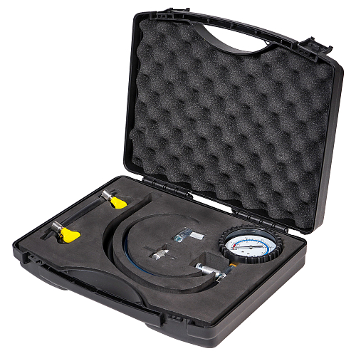 Тестер давления масла и топлива универсальный PRO, набор 9 пр., пласт. кейс