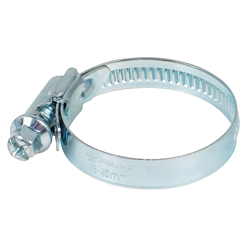 Хомут 25-40/9мм, червячный, усиленный, W1(оцинк), 1 шт.