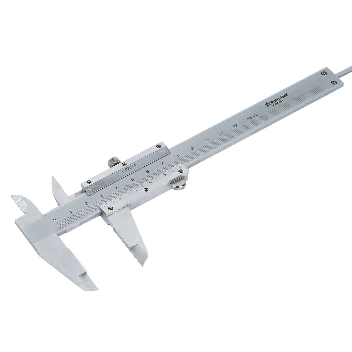 Штангенциркуль нониусный 125мм, шаг 0.02мм, стальной, глубиномер, кейс