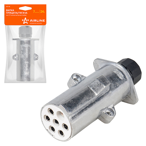 Вилка прицепа/тягача 24В тип-S 7 контактов металл (гайка)