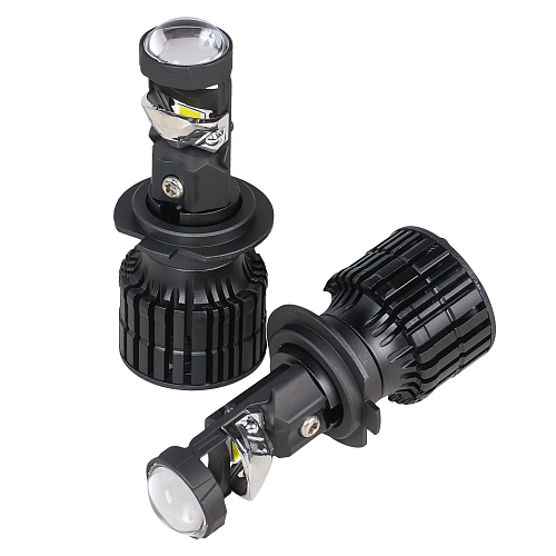 Лампа светодиодная H7 LED LENS, 50Вт, 6800Лм (3400Лм x 2), 6500К (Белый), 12/24В, комплект 2 шт.