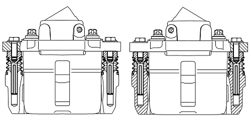 Комплект суппортов тормозных для автомобилей Лада 2110 передний левый 1 штука / правый 1 штука d=48мм (R13) (в сборе со скобами)