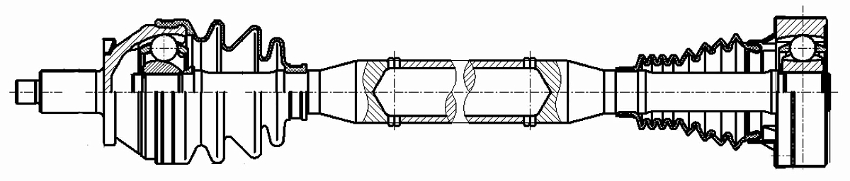 Привод передний правый для автомобилей Skoda Rapid (12-) 1.4i DSG