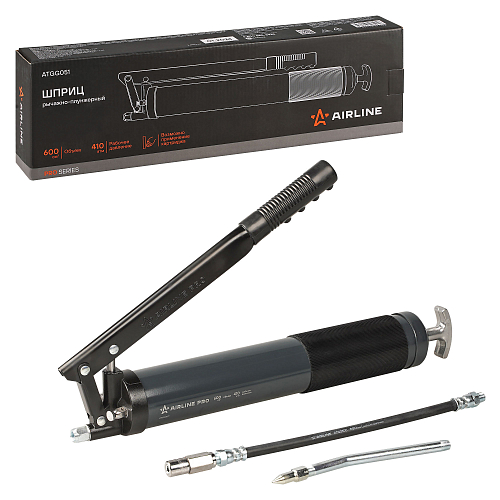 Шприц рычажно-плунжерный 600см3 PRO, клапан уд. воздуха (возможно примен. картриджа)