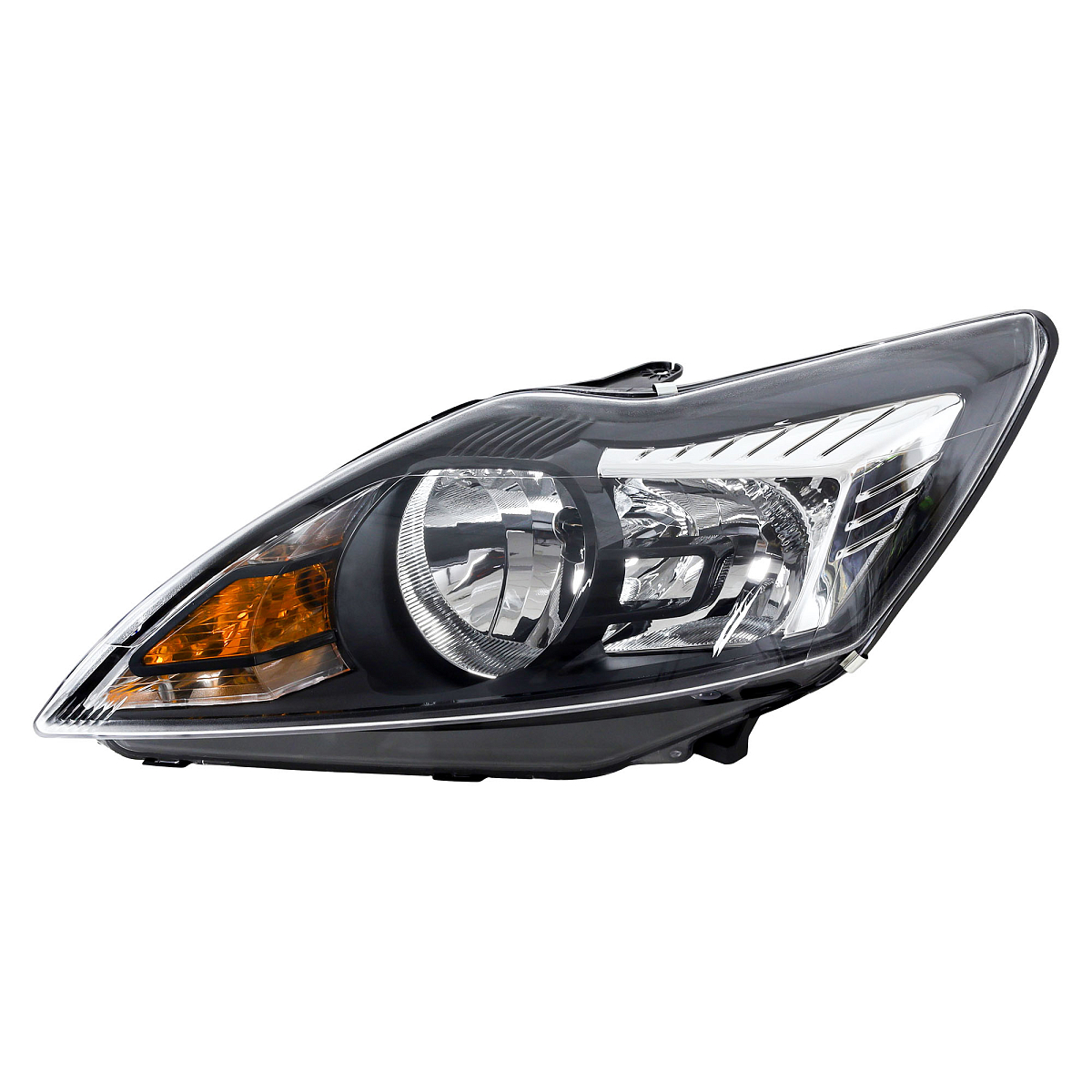 Фара для автомобилей Ford Focus II (05-) (головного света) рестайлинг, галоген, электрический корректор., цвет рамы: черный, левая