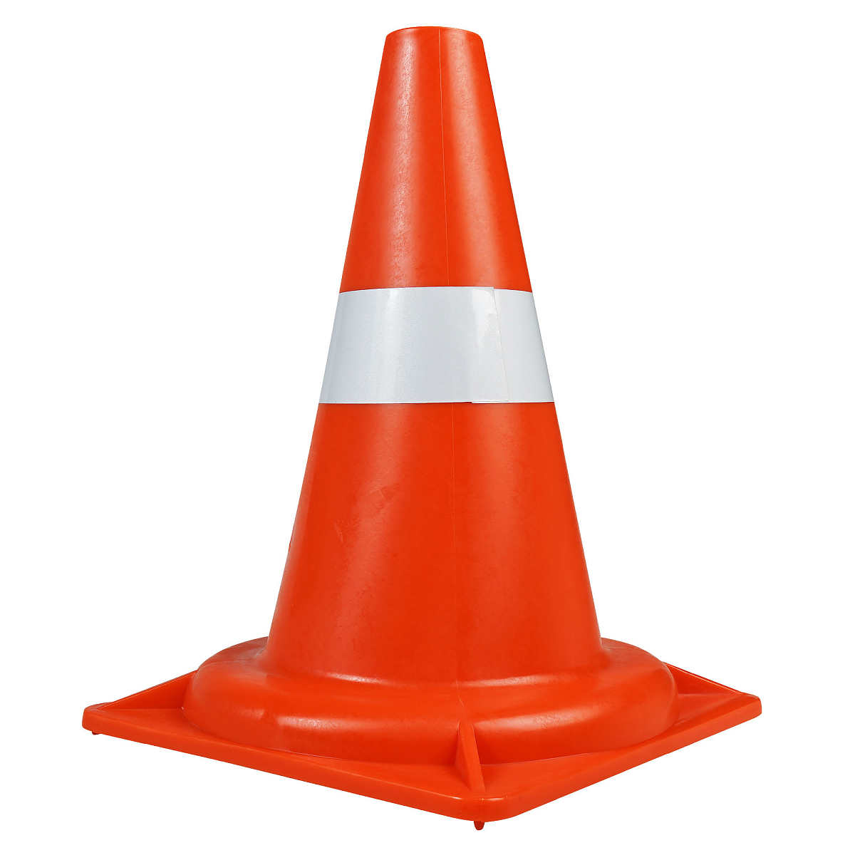 Конус дорожный 320мм, 1 световозвр.полоса, мягкий, оранжевый