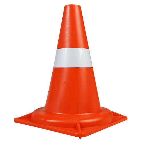 Конус дорожный 320мм, 1 световозвр.полоса, мягкий, оранжевый
