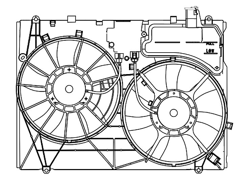 Электровентилятор охлаждения для автомобилей RX II (06-) 3.5i [2GR-FE] (2 вент.) (с кожухом)