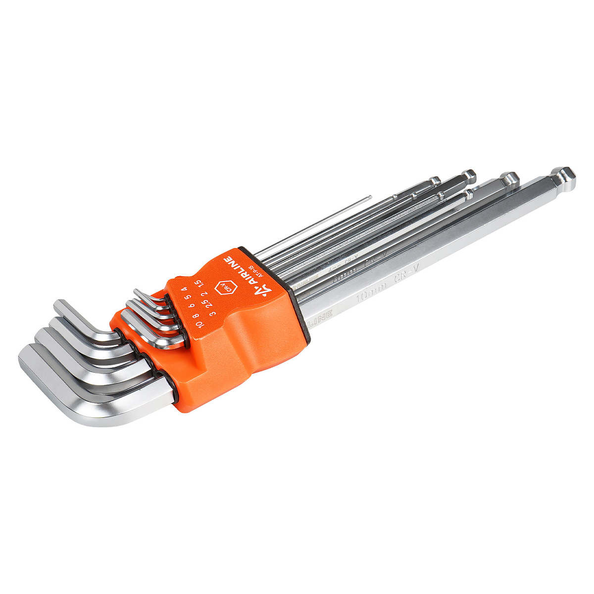 Набор ключей шестигранных удлинённых с шаром 9пр. (1.5-10мм) пласт.подвес