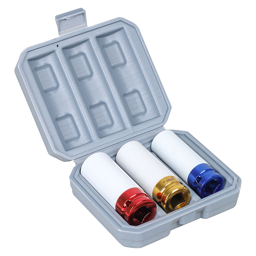 Набор головок ударных для колёсных дисков 1/2"DR L=78мм шестигранных удлинённых 3пр. (17,19,21мм) МП-серия