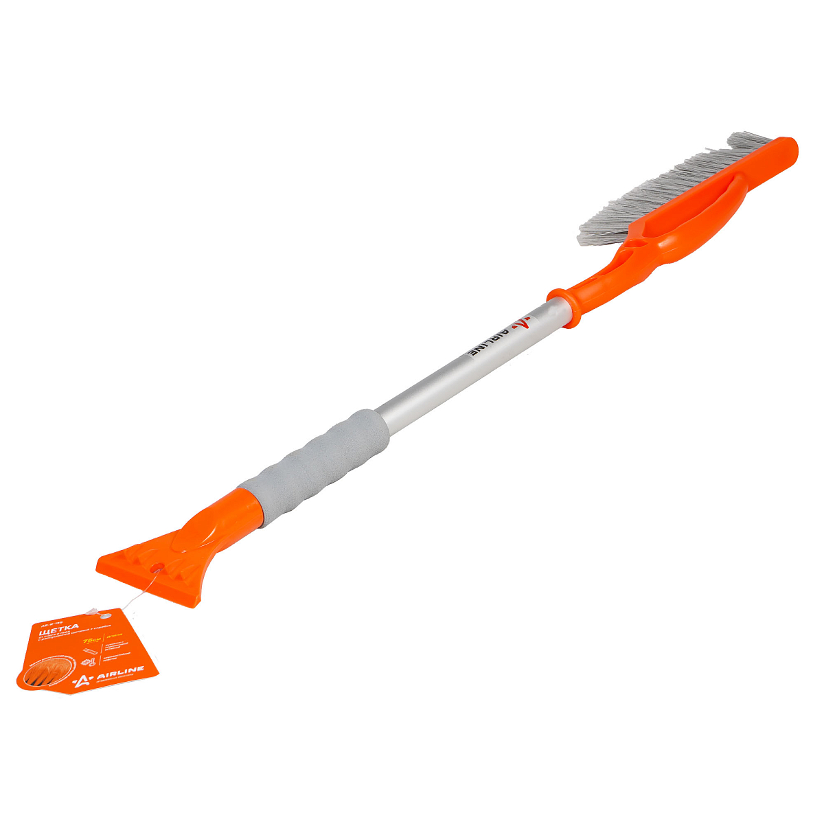 Щетка от снега и льда с распушённой щетиной + скребок (75 см)