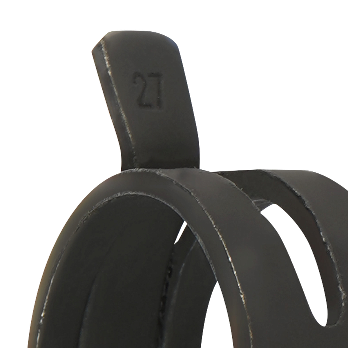 Хомут пружинный 27 (25,2-29/12мм), мин.26мм, самозажимной, хром-цинк(dacromet),черный