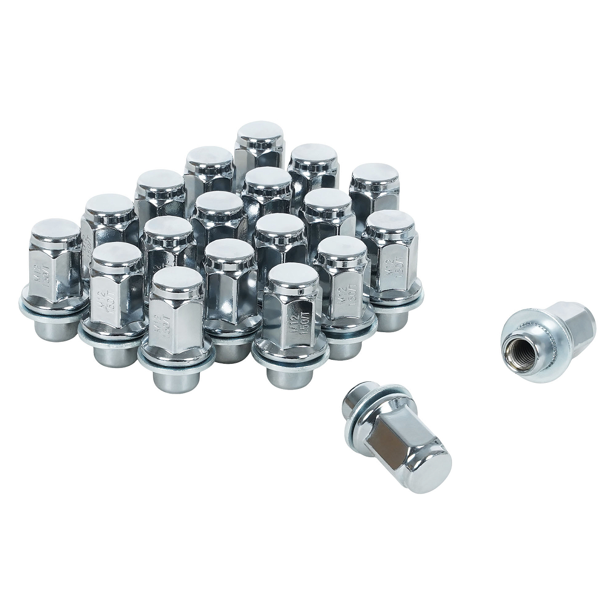 Гайка колесная M12x1,5x47, несъемная шайба, ключ 21, закрытая, хром, 20 шт для а/м Toyota/Lexus