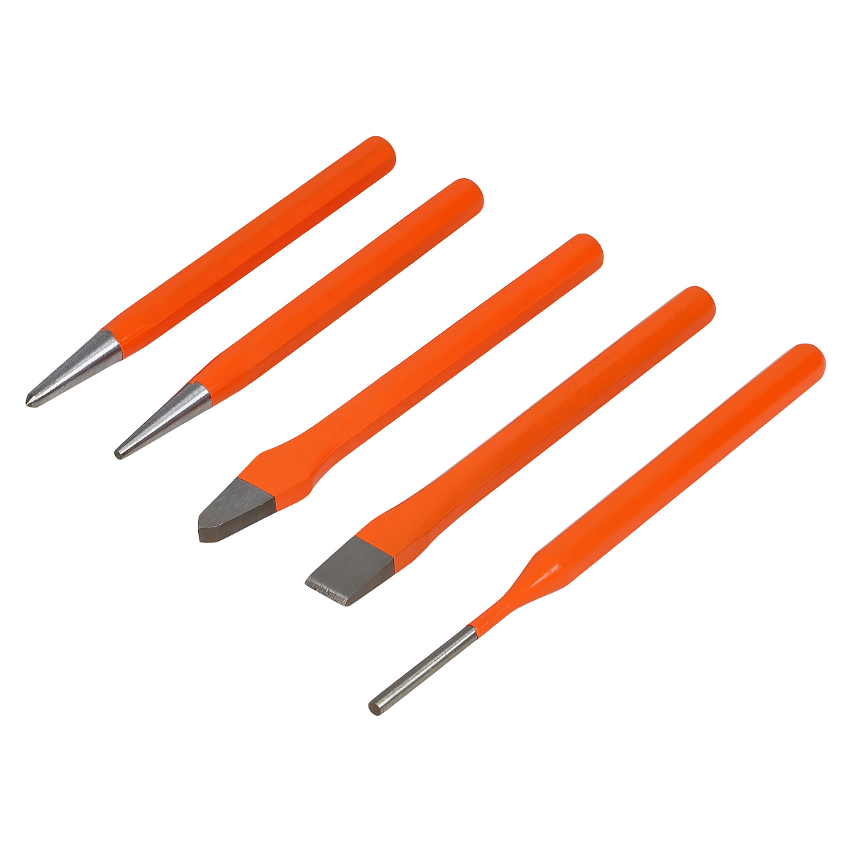 Набор ударного инструмента 5 пр.(зубило, бородок, крейцм, кернер, выколотка) сумка