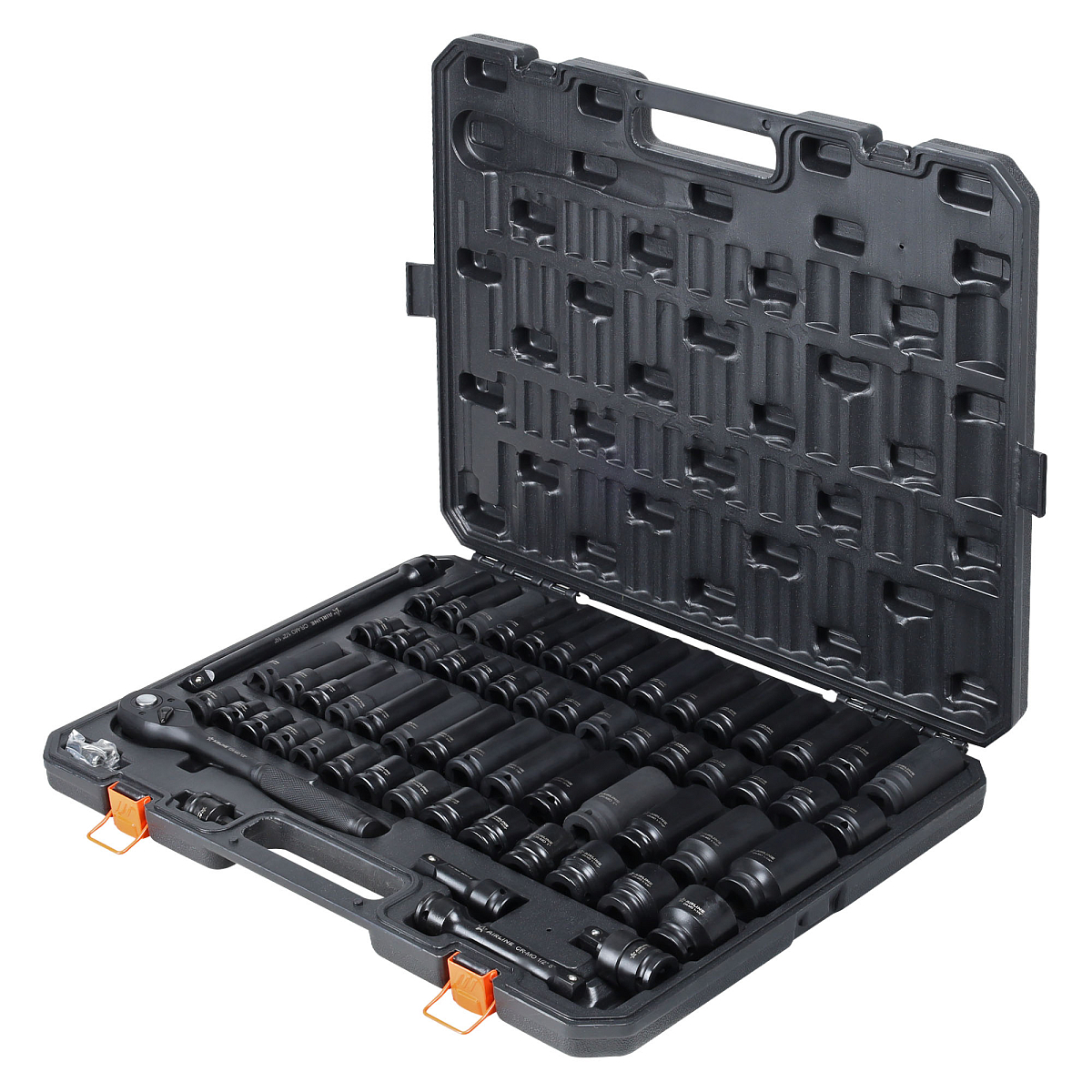 Набор головок ударных 1/2"DR 6гр. 65пр. универсальный (10-24мм, 3/8"-1-1/4") пласт.кейс.