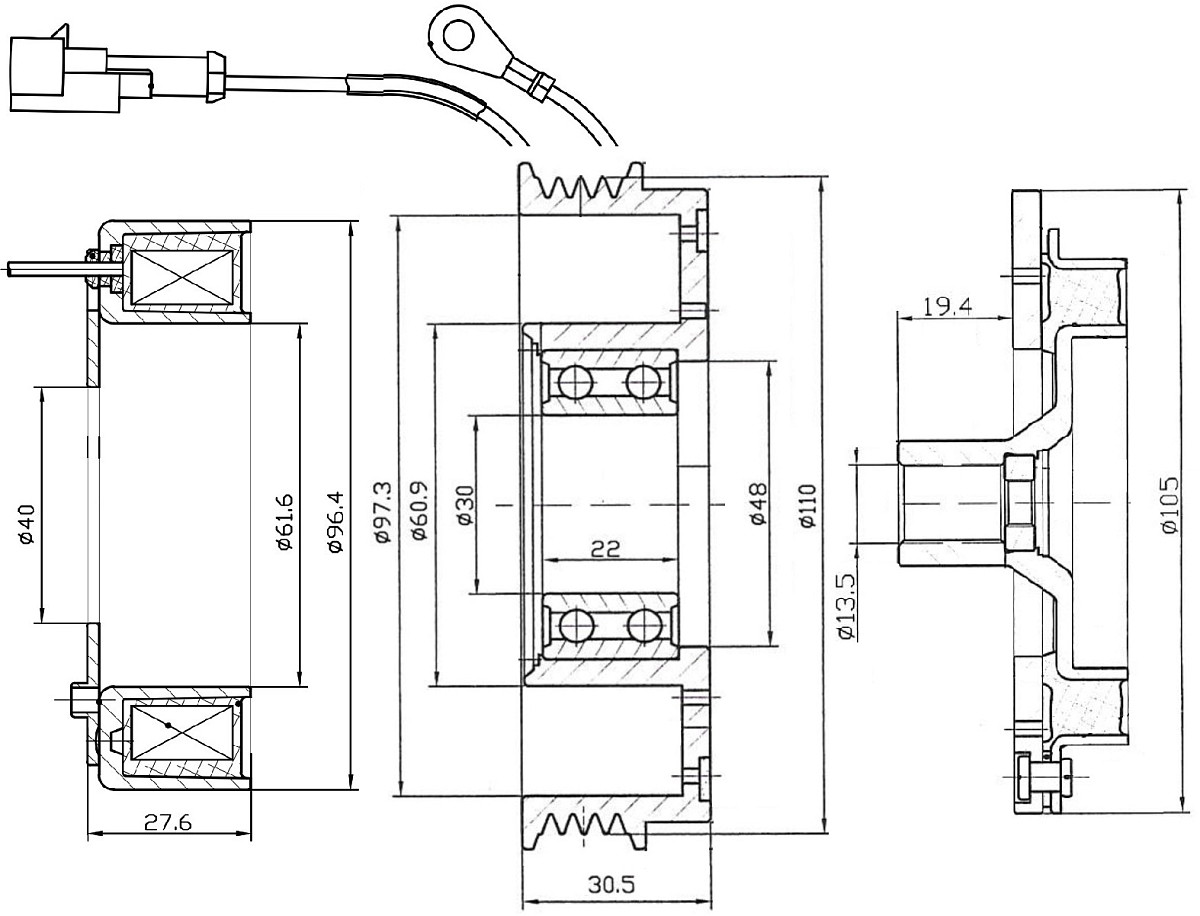 Муфта электромагнитная компрессора кондиционера для автомобилей Iveco Stralis (02-)