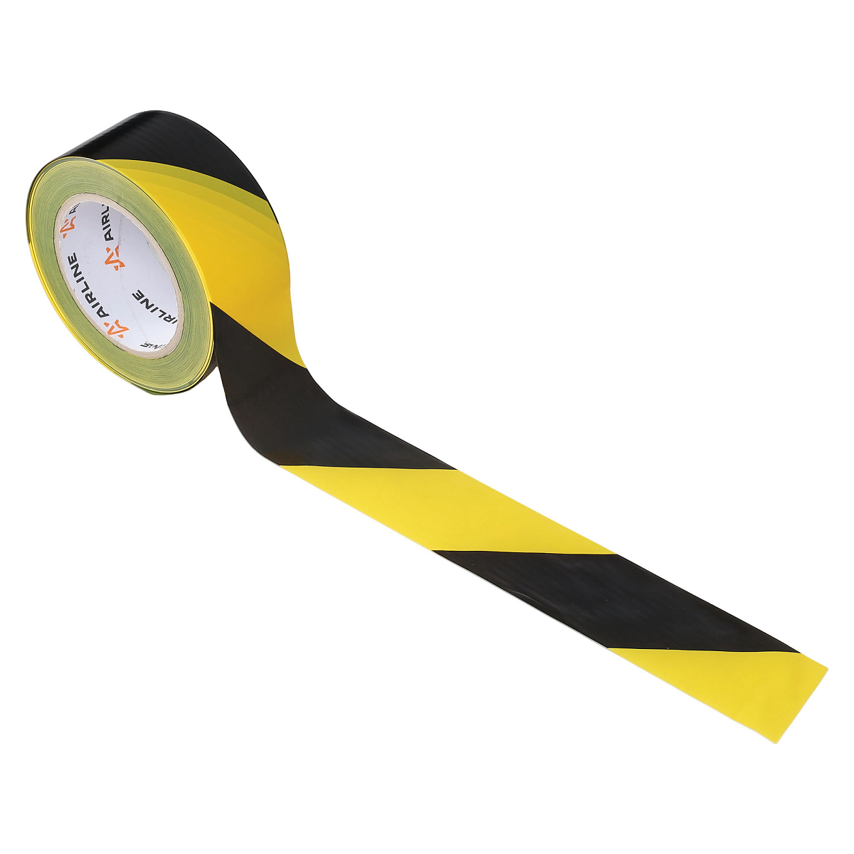 Лента сигнальная оградительная 50мм*200м, 30мкм, цвет чёрный/жёлтый