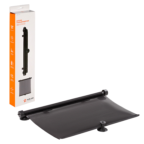 Шторка солнцезащитная 40*45см на боковое стекло, рулонного типа, черная