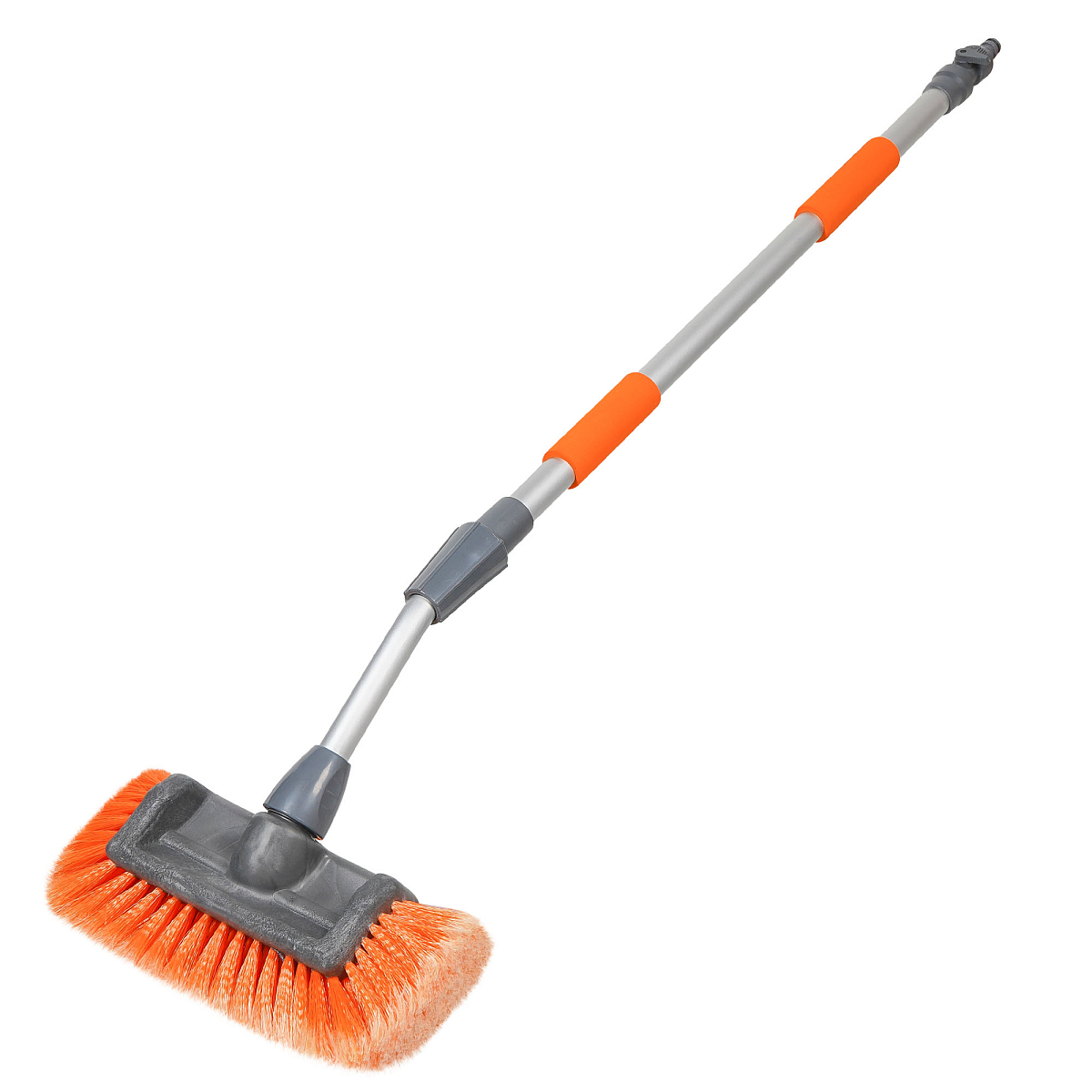 Швабра с насадкой для шланга, наклонной щеткой 29см и телескопической ручкой 104-160см