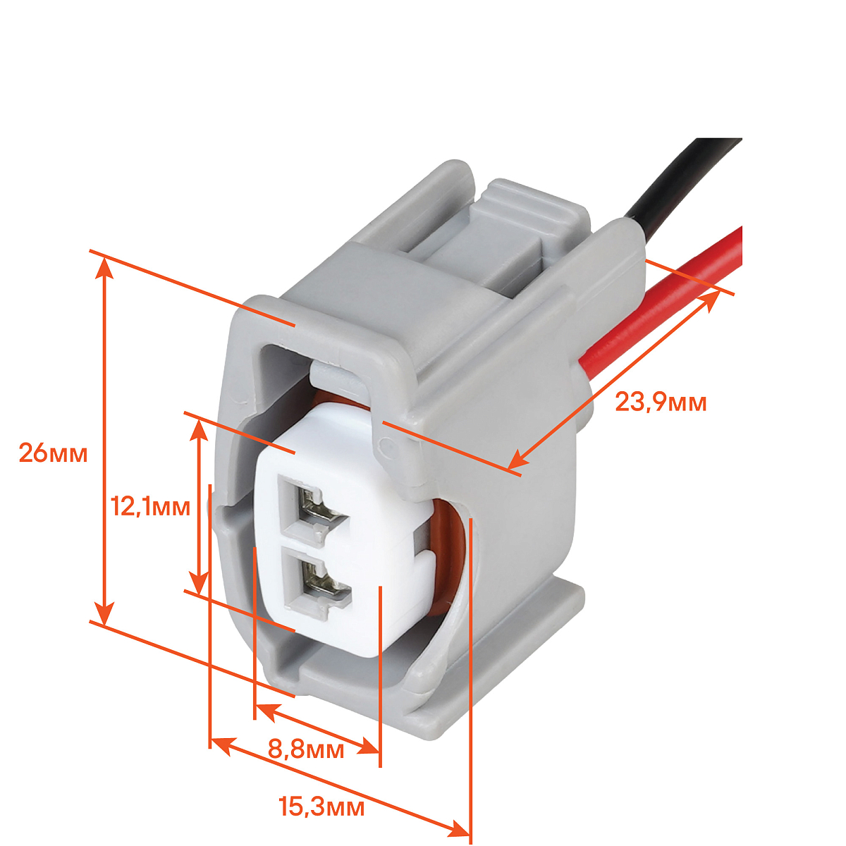 Разъём 2 pin с проводами для датчика детонации Toyota Corolla, RAV4, Camry