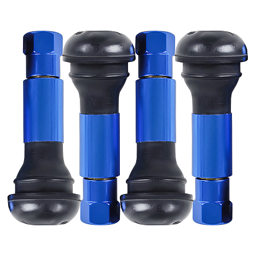 Вентиль для б/к шин TR414C c декор. колпачком, синий, 4 шт.