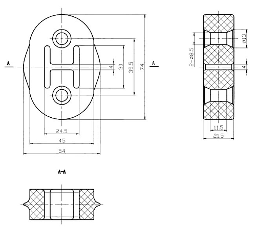 Подвес (подушка) глушителя для автомобилей Honda CR-V (02-)/Accord (02-) (1 шт.)
