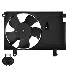 Электровентилятор кондиционера для автомобиля Chevrolet Aveo (02-) (с кожухом)