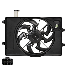 Электровентилятор охлаждения для автомобилей Elantra (AD) (15-) 1.6i/2.0i (с кожухом и резистором)