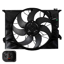 Электровентилятор охлаждения для автомобилей Mercedes-Benz S (W221) (05-) (с кожухом)