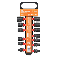 Набор головок ударных 1/2"DR L=38мм, 13пр. (10-27мм) пласт. подвес