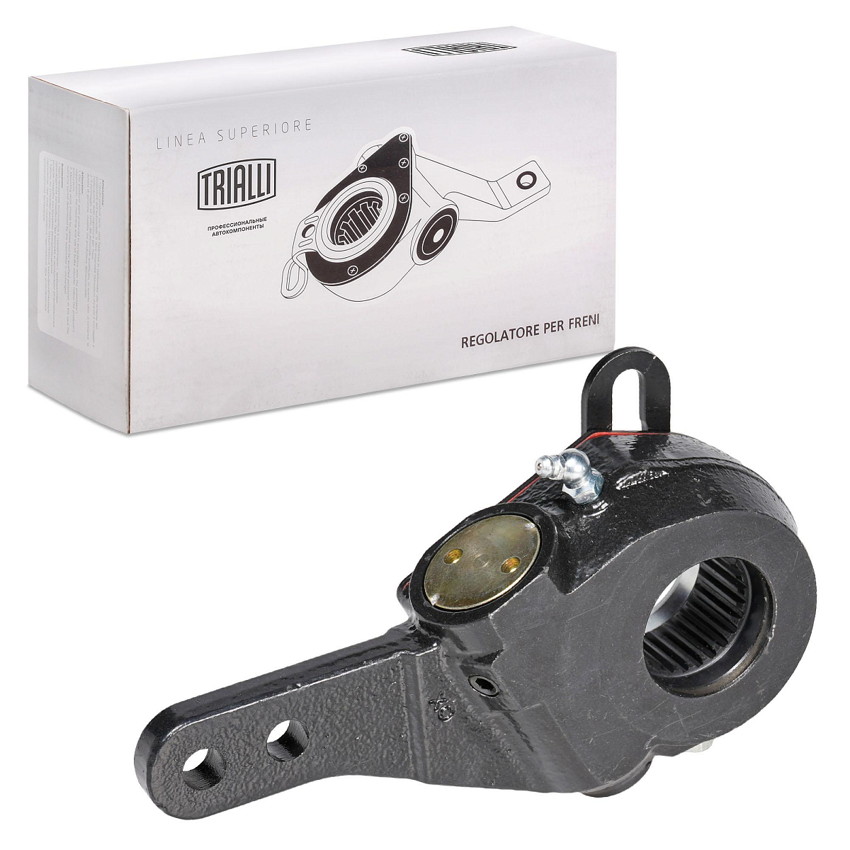 Рычаг тормоза регулировочный автоматический (трещотка) для автомобилей МАЗ 103 / 104 / 105 / 107 / 152 / 6430 / ПАЗ передний левый / правый (эвольвентный, узкий шлиц)