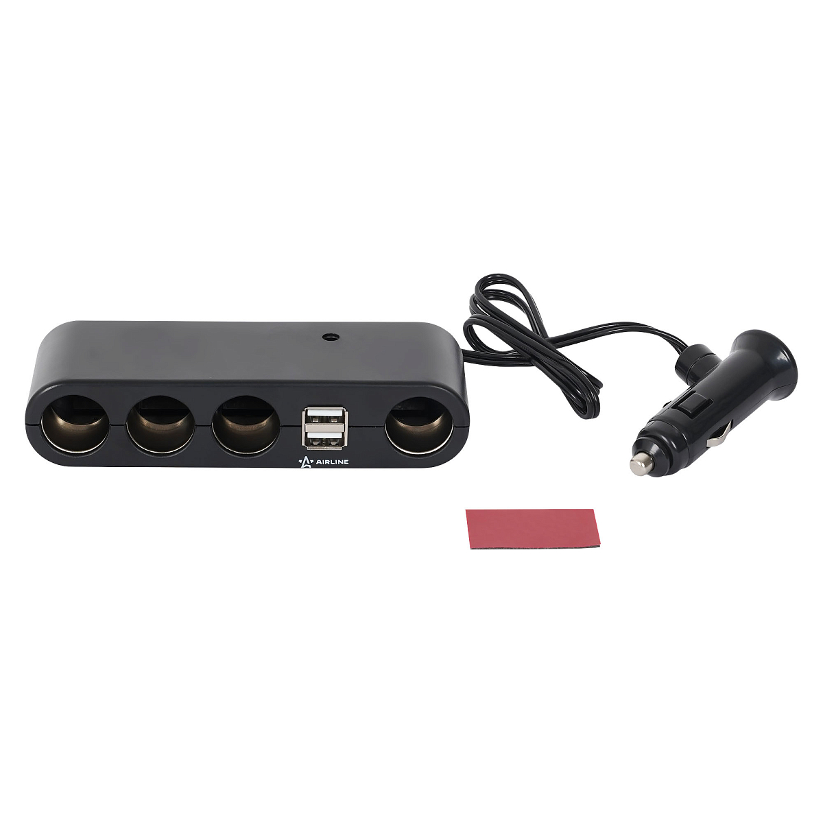 Разветвитель прикуривателя 4 гнезда 5А + 2xUSB 2.4A