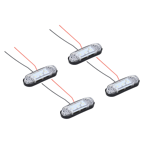 Огонь габаритный светодиодный, 12/24В, белый, комплект 4 шт.