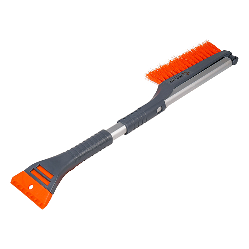 Щетка от снега и льда с плоской телескоп.рукояткой и мягкой щетиной + скребок (60-88 см)