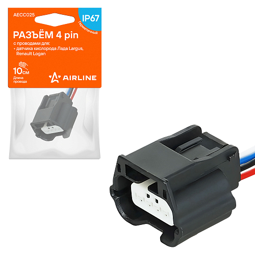 Разъём 4 pin с проводами для датчика кислорода Лада, Renault